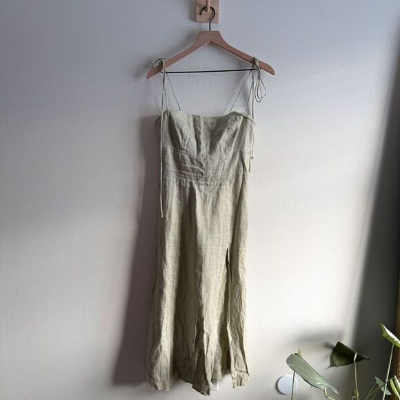 Reformation Liesel Linen Midi Dress Size 6 - Picture 3 of 7